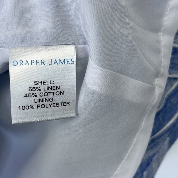 Draper James Blue Stripe Dress Women’s Size 4 Linen Sleeveless Coastal - Picture 8 of 10